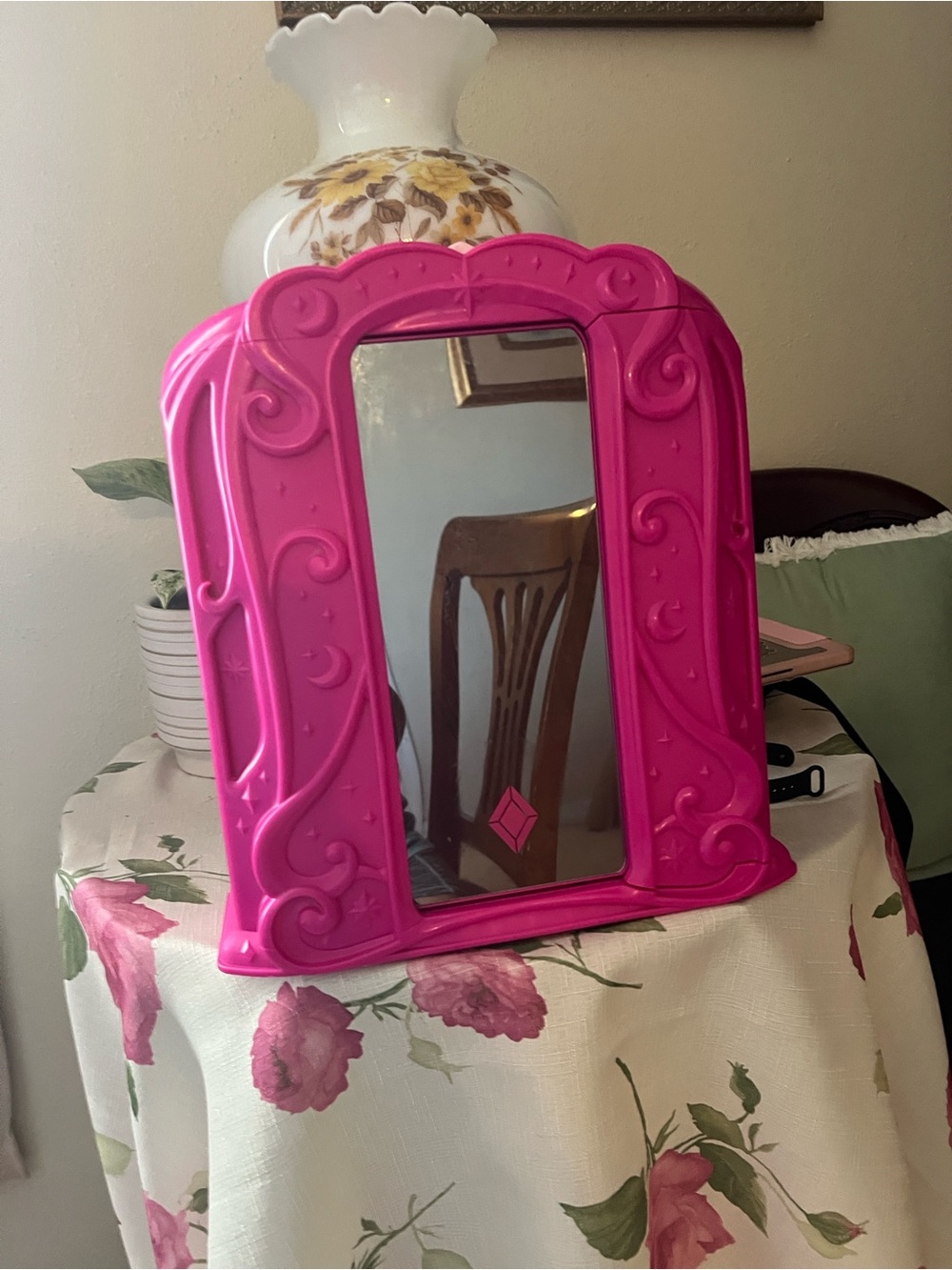 Pink Decorative Wall Mirror - Bright Pink Home Accent